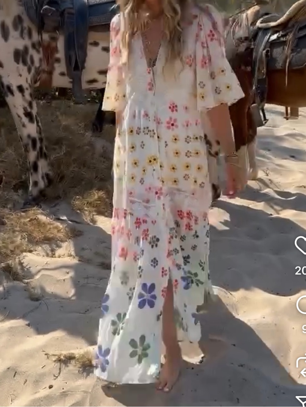 Jen’s Pirate Booty Muse Maxi Dress in Rainbow Watercolor Daisy Print Medium $279 - Picture 3 of 16
